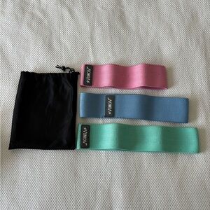 Set of Three Resistance Bands with Carrying Pouch
